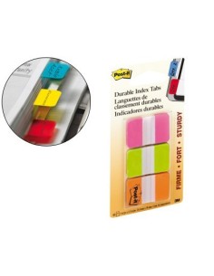BANDERITAS SEPARADORAS RIGIDAS DISPENSADOR 3 COLORES POST-IT INDEX 686-PGO MEDIANOS22 BANDERITAS POR COLOR