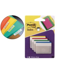 BANDERITAS SEPARADORAS RIGIDAS DISPENSADOR 4 COLORES POST-IT INDEX 686F-1 GRANDES 24 BANDERITAS
