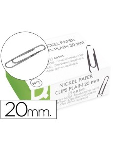 CLIPS NIQUELADOS Q-CONNECT N.1 20 MM CAJA DE 100 UNIDADES
