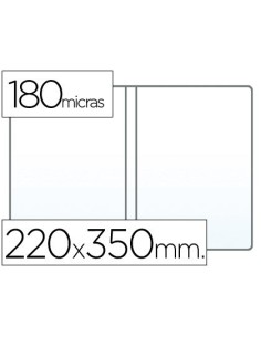 FUNDA PORTADOCUMENTO CUARTO DOBLE 180 MICRAS PVC TRANSPARENTE 220X350MM
