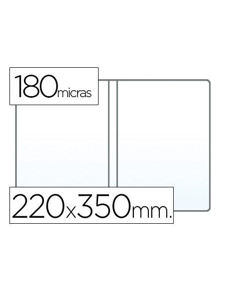 FUNDA PORTADOCUMENTO CUARTO DOBLE 180 MICRAS PVC TRANSPARENTE 220X350MM
