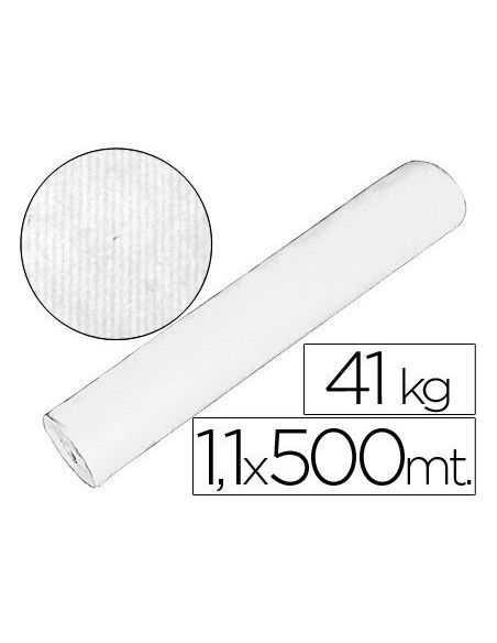 PAPEL KRAFT BLANCO BOBINA 1,10 MT X 500 MTS ESPECIAL PARA EMBALAJE