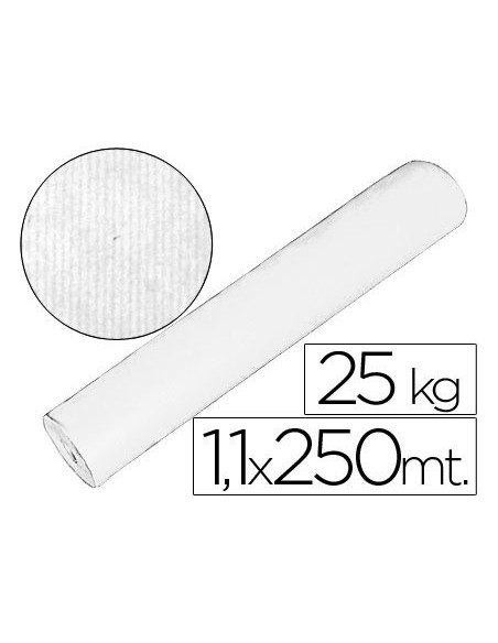 PAPEL KRAFT BLANCO BOBINA 1,10 MT X 250 MTS ESPECIAL PARA EMBALAJE