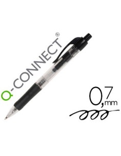 BOLIGRAFO Q-CONNECT NEGRO RETRACTIL CON SUJECION DE CAUCHO