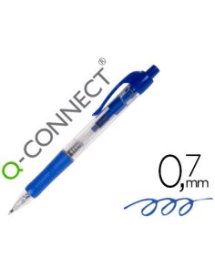 BOLIGRAFO Q-CONNECT AZUL RETRACTIL -CON SUJECION DE CAUCHO