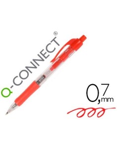 BOLIGRAFO Q-CONNECT ROJO RETRACTIL CON SUJECION DE CAUCHO