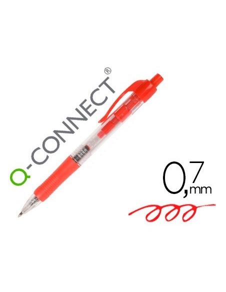 BOLIGRAFO Q-CONNECT ROJO RETRACTIL CON SUJECION DE CAUCHO