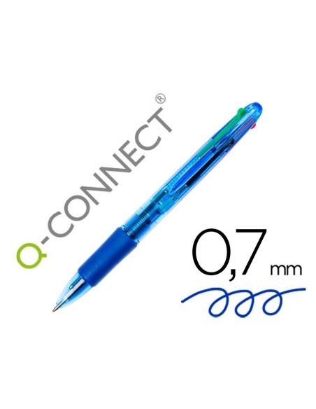 BOLIGRAFO Q-CONNECT 4 EN 1 TINTA 4 COLORES RETRACTIL -CON SUJECION DE CAUCHO