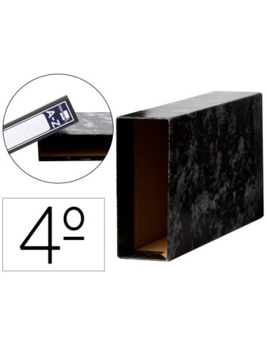 CAJA ARCHIVADOR LIDERPAPEL CLASSIC BLUE CUARTO APAISADO NEGRA