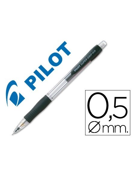 PORTAMINAS PILOT SUPER GRIP NEGRO 0,5 MM SUJECION DE CAUCHO