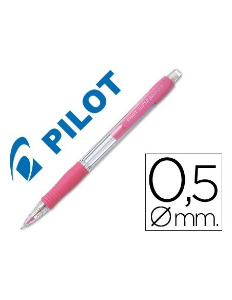 PORTAMINAS PILOT SUPER GRIP ROSA 0,5 MM SUJECION DE CAUCHO