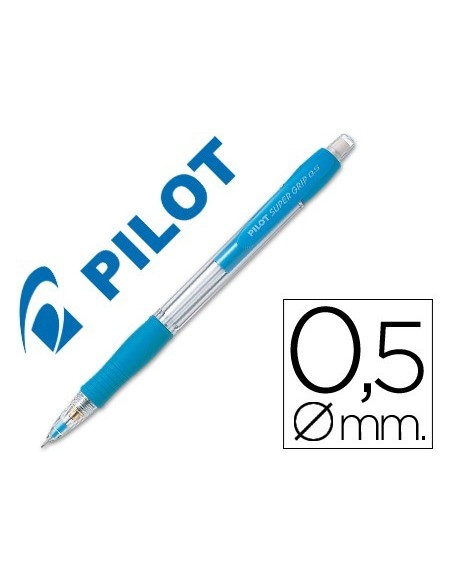 PORTAMINAS PILOT SUPER GRIP CELESTE 0,5 MM SUJECION DE CAUCHO