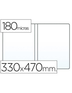 FUNDA PORTADOCUMENTO Q-CONNECT FOLIO DOBLE 180 MICRAS PVC TRANSPARENTE 330X470MM