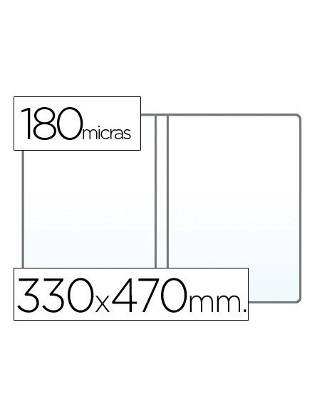 FUNDA PORTADOCUMENTO Q-CONNECT FOLIO DOBLE 180 MICRAS PVC TRANSPARENTE 330X470MM