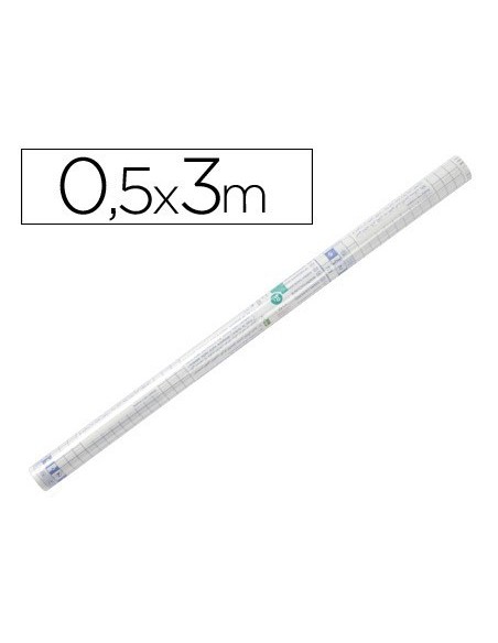 ROLLO PLASTICO ADHESIVO LIDERPAPEL 0,50X3 MT. 8O MICRAS FORRALIBROS REMOVIBLE
