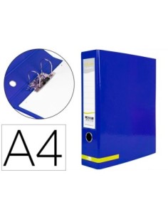 ARCHIVADOR DE PALANCA LIDERPAPEL A4 COLOR SYSTEM FORRADO SIN RADO LOMO 80MM AZUL COMPRESOR METALICO