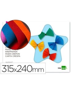 BLOC TRABAJOS MANUALES LIDERPAPEL CRESPON 240X315MM 10 HOJAS COLORES SURTIDOS