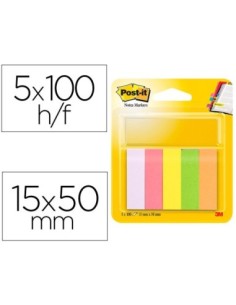BLOC DE NOTAS ADHESIVAS QUITA Y PON POST-IT 15 X 50 MM COLORES SURTIDOS MININOTAS 670/5