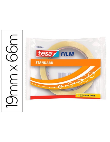 CINTA ADHESIVA TESA STANDARD 66 MT X 19 MM