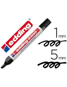 ROTULADOR EDDING MARCADOR 3300 N.1 NEGRO PUNTA BISELADA RECARGABLE