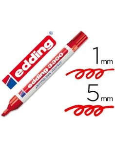ROTULADOR EDDING MARCADOR 3300 N.2 ROJO PUNTA BISELADA RECARGABLE