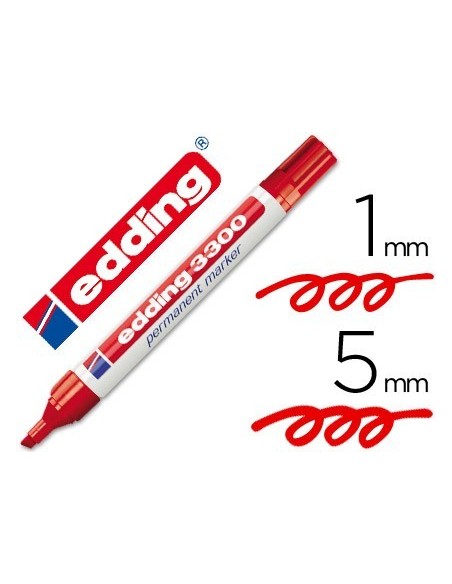 ROTULADOR EDDING MARCADOR 3300 N.2 ROJO PUNTA BISELADA RECARGABLE