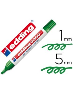 ROTULADOR EDDING MARCADOR 3300 N.4 VERDE PUNTA BISELADA RECARGABLE