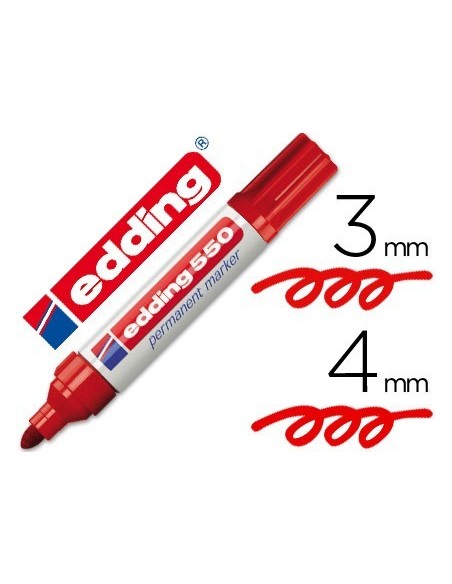 ROTULADOR EDDING PUNTA FIBRA PERMANENTE 550 ROJO N.2 PUNTA REDONDA RECARGABLE