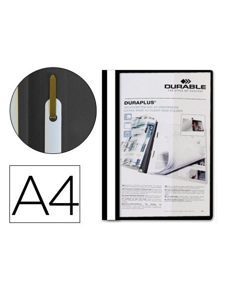 CARPETA DURAPLUS DIN A4 CON FASTENER NEGRO DURABLE