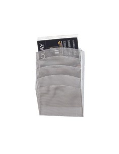 EXPOSITOR MURAL Q-CONNECT DE PARED 5 BANDEJAS DIN A4 PLATEADO 9,3X31,5X44 CM