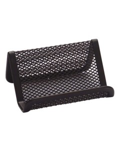 PORTATARJETAS Q-CONNECT METALICO NEGRO 11X7,5X5 CM