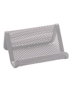PORTATARJETAS Q-CONNECT METALICO PLATA 11X7,5X5 CM
