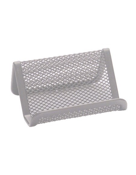 PORTATARJETAS Q-CONNECT METALICO PLATA 11X7,5X5 CM