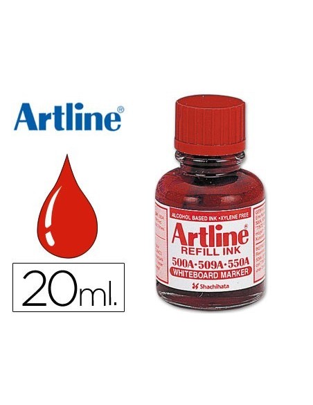 TINTA ARTLINE ROJO PARA ROTULADOR PIZARRA BLANCA 500-A FRASCO DE 20 ML