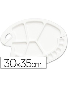 PALETA PLASTICO LIDERCOLOR OVALADA 17 HUECOS DIESTROS TAMAÑO 30X35CM