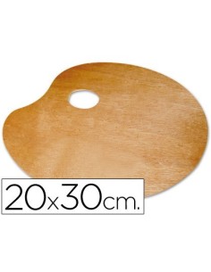 PALETA MADERA LIDERCOLOR OVALADA TAMAÑO 20X30 CM GROSOR 0,3 CM ZURDOS