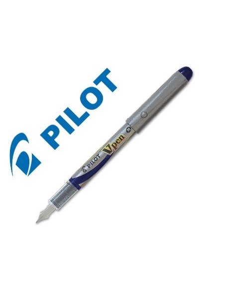 PLUMA PILOT V PEN SILVER DESECHABLE AZUL SVP-4ML