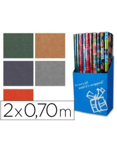 PAPEL DE REGALO COLORES LISOS KRAFT ROLLO DE 2 X 0,70 MT 60 GR