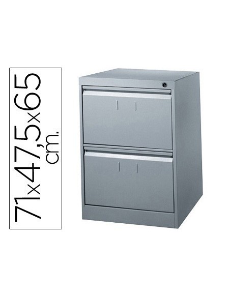 FICHERO CAJONES DE SUELO METALICO DE 2 CAJONES 71CM ALTO,65CM PROF,47,5 ANCHOCOLOR GRIS N.1375 ANTIVUELCO
