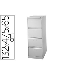 FICHERO CAJONES DE SUELO METAL 4 CAJONES 132 CM ALTO 65 CM PROF 47,5 ANCHO COLOR GRIS 75 GUIAS TELESCOPIC ANTIVUELC
