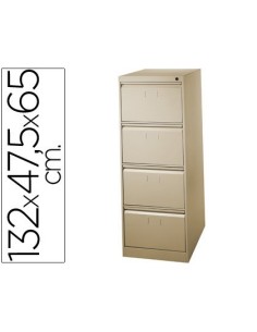 FICHERO CAJONES DE SUELO METAL 4 CAJONES 132 CM ALTO 65 CM PROF 47,5 ANCHO COLOR BEIGE N.34 GUIAS TELESCOP ANTIVUELC