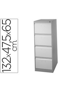 FICHERO CAJONES DE SUELO METAL 4 CAJONES-BICOLOR 132 CM ALTO 65CM PROF 47,5ANCHO COLOR GRISN.1375 GUIAS TELESC ANTIVUELC