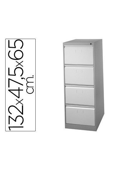 FICHERO CAJONES DE SUELO METAL 4 CAJONES-BICOLOR 132 CM ALTO 65CM PROF 47,5ANCHO COLOR GRISN.1375 GUIAS TELESC ANTIVUELC
