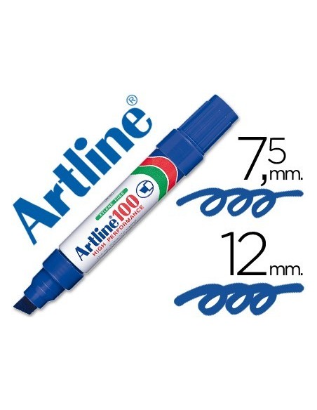 ROTULADOR ARTLINE MARCADOR PERMANENTE 100 AZUL PUNTA BISELADA