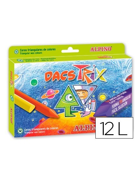 LAPICES CERA DACSTRIX TRIANGUL CAJA DE 12 COLORES