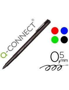 ROTULADOR Q-CONNECT RETROPROYECCION PUNTA FIBRA SUPER FINA REDONDA 0.5 MM PERMANENTE BOLSA 4 ROTULADORES