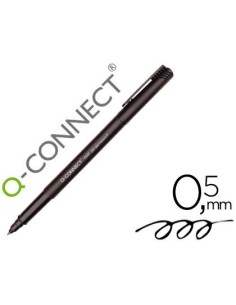 ROTULADOR Q-CONNECT RETROPROYECCION PUNTA FIBRA SUPER FINA REDONDA 0.5 MM PERMANENTE NEGRO