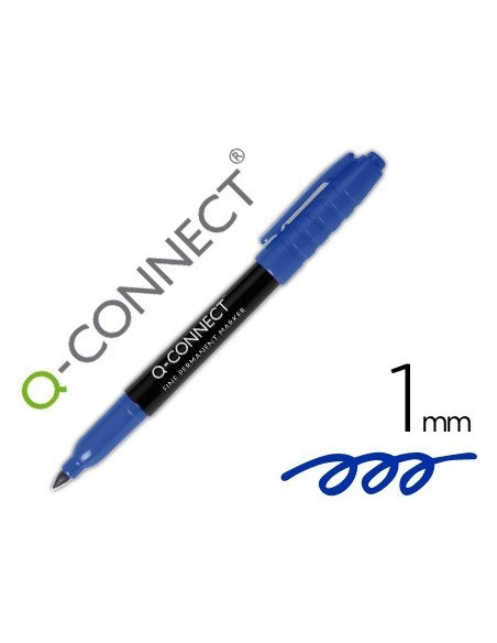 ROTULADOR Q-CONNECT PARA CD/DVD PUNTA FIBRA PERMANENTE AZUL PUNTA REDONDA 1,0 MM
