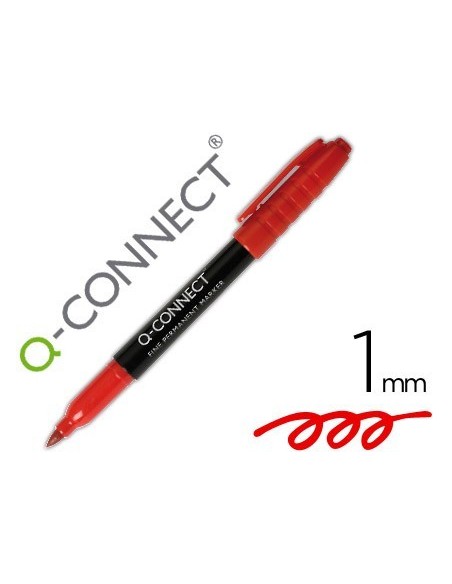 ROTULADOR Q-CONNECT PARA CD/DVD PUNTA FIBRA PERMANENTE ROJO PUNTA REDONDA 1,0 MM