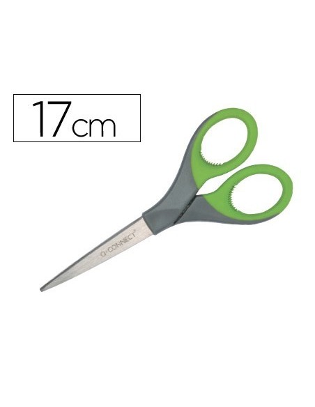 TIJERA Q-CONNECT MANGO CAUCHO 7" 17 CM BLISTER
